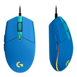 Logitech G203 Lightsync Gaming - Ratón óptico cableado USB, 8000 DPI, 6 botones, RGB, azul