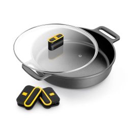 Bra Olla Baja Daily Pro Aluminio Fundido Antiadherente Tricapa Tapa Cristal Ø24 cm
