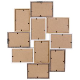 Home Deco Factory Marco 10 Fotos Essentiel para 10 Fotos de 10x15 cm Blanco y Madera