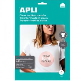 Apli Papel Transfer A4 para Prendas Blancas Inkjet Paquete 10 Hojas Precio: 19.68999967. SKU: BIX04128