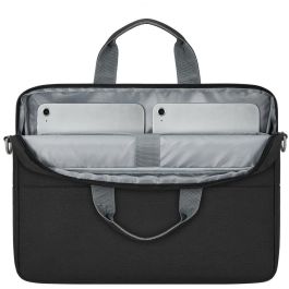 Rivacase 7532 Maletín Prater para Portátil 15.6" Negro, con Compartimento para Tablet, Asa y Correa de Hombro Resistente al Agua