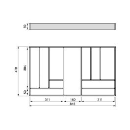 Emuca Organizador para cajón Alumount 900x500, Aluminio, Gris antracita
