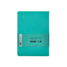 Cuaderno Con Gomilla Antartik Notes Tapa Dura A5 Hojas Rayas Turquesa 100 Hojas 80 gr Fsc