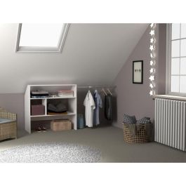 ARTIC EKIPA Kit de tocador para ático - Decoración en melamina blanca - 1 armario - L197 x P50 x H94 cm ARTIC EKIPA Kit de tocador para ático - Decoración en melamina blanca - 1 armario - L197 x P50 x H94 cm