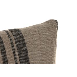 DKD Home Decor Cojín Tradicional de Lino Natural y Negro 40 x 60 cm (2 Unidades)