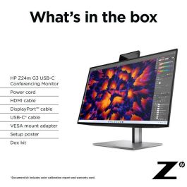HP Monitor Z24m G3 23.8'' QHD (2560x1440) IPS 5ms USB-C Webcam Altavoces para Conferencias Plata
