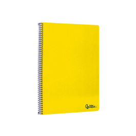 Liderpapel Cuaderno espiral A4 Smart, tapa blanda, 80 hojas, 75gr, cuadro 4mm con margen, color amarillo