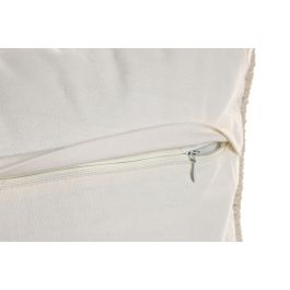 DKD Home Decor India 24 Cojín Boho Crudo Algodón 45 x 45 cm (2 Unidades) Hecho a Mano con Bmacramé