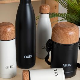 Quid Botella Termo Cocco Acero Inoxidable 0,75 L Mate Negro Térmico Frío Calor 12 Horas Doble Pared Libre de BPA