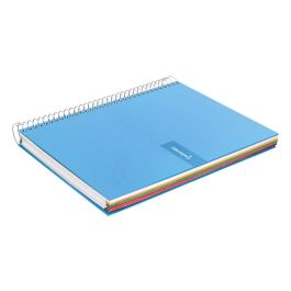 Cuaderno Espiral Liderpapel A4 Micro Crafty Tapa Forrada 120H 90 gr Cuadro 5 mm 5 Bandas 4 Colores Celeste