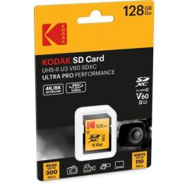 Kodak EKMSD128GUHS2V1K Tarjeta SDXC 128GB UHS-II U3 V60 Clase 10 Ultra Pro 300MB/s lectura 110MB/s escritura