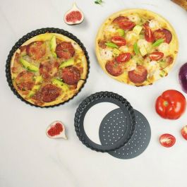 Quttin Molde para Tarta Desmontable Perforado de 28 cm de Diámetro y 3 cm de Alto, Base de 0.7 mm (12 Unidades)
