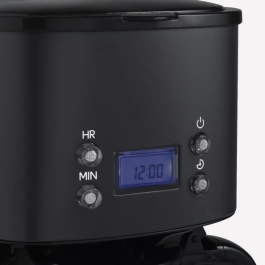 Hkoenig Cafetera MG32 1.5L (12 tazas) 1000W Pantalla LCD Mantener Caliente Negra Acero Inoxidable