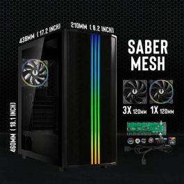 Caja de PC sin fuente de alimentación - BITFENIX Sabre Mesh (Negro) - Torre media - Formato ATX