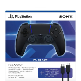 Sony DualSense PS5DSBLACKPC Mando Inalámbrico Negro Medianoche para PC con Cable USB de Carga