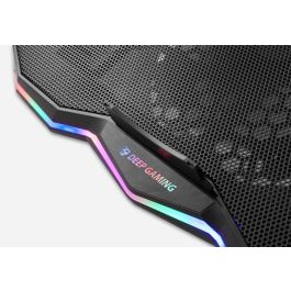 Deep Gaming Soporte Base Refrigeración Portátil RBW-17 con Ventilador 175mm, LED Rainbow, 7 Posiciones, Hub USB, Compatible hasta 17.3 Pulgadas
