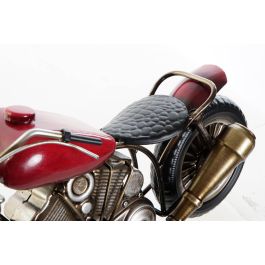 DKD Home Decor Reloj de Sobremesa Vintage con Diseño Moto, Rojo, Hierro y Cristal, 14.5x46x20 cm