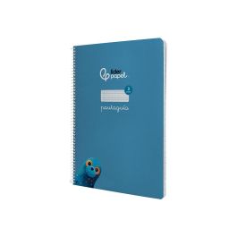 Cuaderno Espiral Liderpapel Din A4 Pautaguia Tapa Dura 80H 90 gr Cuadro Pautado 3 mm Color Azul 5 unidades