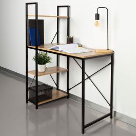 Mesa de Escritorio con Estantería Max Home Acero Melamina Aglomerado 120 x 12 x 64 cm