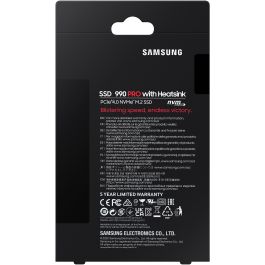 Samsung 990 PRO SSD M.2 4TB con Disipador de Calor NVMe PCIe 4.0, 7450 MB/s Lectura, 6900 MB/s Escritura