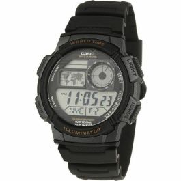 Casio AE1000W1AVEF Reloj de Cuarzo para Hombre con Brazalete de Resina Negro y Dial Digital Gris. Sumergible 10 ATM, con Alarma y Zonas Horarias Precio: 43.49999973. SKU: S0442987