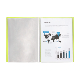 Liderpapel Carpeta Escaparate 20 Fundas Polipropileno DIN A4 Amarillo Fluor Opaco