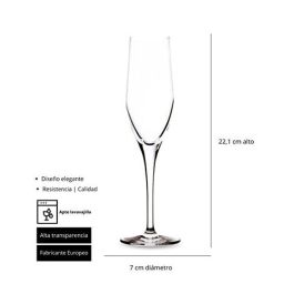SUMMA Elba Copa Cava 221 mm 18 cl - Vidrio Cristalino Transparente (6 Unidades) SUMMA Elba Copa Cava 221 mm 18 cl - Vidrio Cristalino Transparente (6 Unidades)