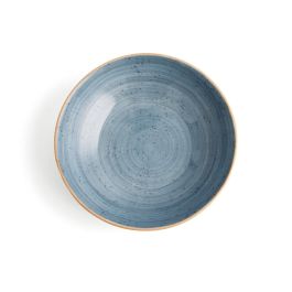 Ariane Plato Hondo Porcelana Terra 21 cm Azul, Juego de 6 Unidades, Reforzado, Apto Microondas, Lavavajillas, Horno hasta 170ºC, Apilable