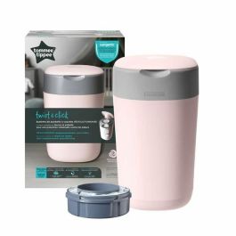 Tommee Tippee Contenedor Pañales Twist & Click Anti-Olores 99% Gérmenes Eliminados con Recarga Inicial y Capacidad 30 Pañales Rosa