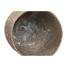 DKD Home Decor Macetero Urban Marrón de Fibra Trenzada, Juego de 5 unidades, 44 cm Ancho x 44 cm Largo x 45 cm Alto