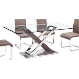 DKD Home Decor Mesa Centro Moderno Marron Oscuro Plateado Acero MDF 120 x 60 x 42 cm