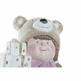 Figura Navidad Alpina DKD Home Decor Azul Rosa 16 x 38 x 25 cm (2 Unidades)