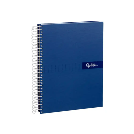 Liderpapel Cuaderno espiral A4 micro crafty tapa forrada 120 hojas 90gr cuadro 5mm 5 bandas 4 colores color azul