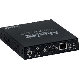MUXLAB Receptor HDMI 4K sobre IP con PoE, Pared de Pantalla, Salidas IR/RS232/Audio y Alcance de 100m