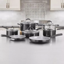 Cuisinart 54C11BKEU Batería de Cocina 11 Piezas Cerámica Antiadherente Todas las Placas Inducción