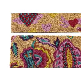 DKD Home Decor Felpudo Multicolor Fibra Coco y Goma Pasley 40 x 60 x 1.5 cm (2 Unidades)
