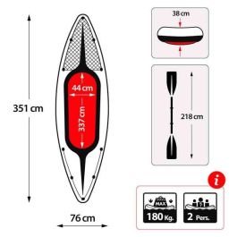 Intex Kayak Challenger K2 con Remos Aluminio Incluidos y Bomba 351x76x38cm