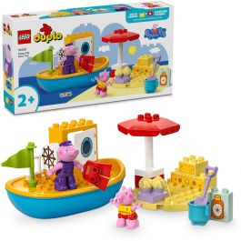 LEGO 10432 Duplo Peppa Pig Excursión en Barco con Abuelo Pig - Juguete de Construcción Acuático Flotante para Niños +2 Años