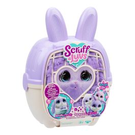 MOOSE Scruffa Luvs Bunnies 30331 - 3 Peluches Conejos para Rescatar y Lavar, Colores Morados con Detalles en Orejas, Juguete en Español para Niños +2 Años