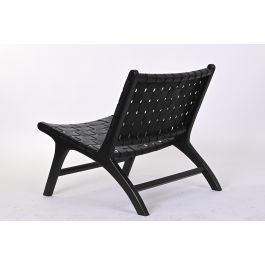 DKD Home Decor Butaca Colonial Negro 79 x 70 x 65 cm Piel Teca