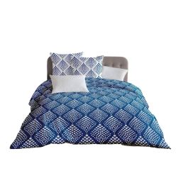 Juego nórdico 240x260 cm HOME LINGE PASSION FIBULA: Funda nórdica + 2 fundas de almohada - 100% Algodón 57 hilos - Azul Precio: 47.49999958. SKU: B16B7J49NV