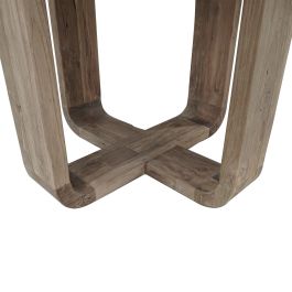 DKD Home Decor 2c24 Mesa Redonda Comedor Moderno Teca Reciclada Natural 140x140x78 cm