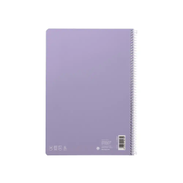 Liderpapel Cuaderno espiral A4 Smart tapa blanda 80 hojas 75gr cuadro 4mm con margen color violeta