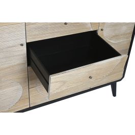 DKD Home Decor Buffet Moderno de Madera Negro con 4 Cajones y 2 Puertas – 120x40x90,5 cm