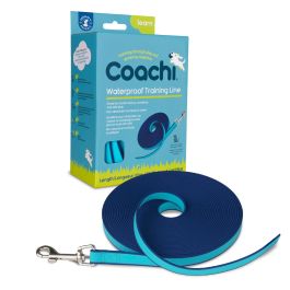 Coachi Correa de Adiestramiento Impermeable Training Line 10m Azul Oscuro/Azul Claro para Perros y Cachorros, Ligera, de Nylon