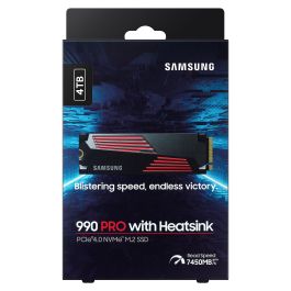 Samsung 990 PRO SSD M.2 4TB NVMe PCIe 4.0 x4 Lectura 7450MB/s con Disipador Retail