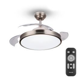 Ventilador de techo de led modelo atlas. color nikel. potencia: 28+35 W aspas: ø106cm con mando a distancia philips Precio: 222.50000058. SKU: B12ZZW69X4