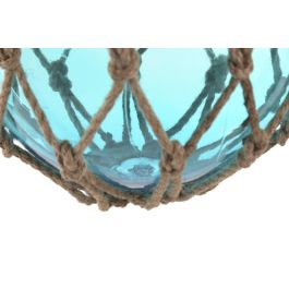DKD Home Decor Bola Decoracion Atlantico Azul Transparente Cristal Cuerda 28 x 60 x 28 cm (3 Unidades)
