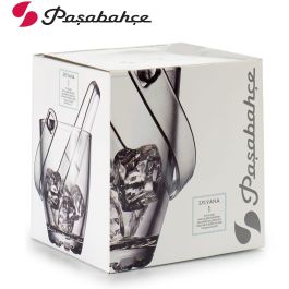 Pasabahce Cubitera con asa y pinza Sylvana, vidrio y plástico, 12x22.5x14.5 cm, 830 ml (6 Unidades) Pasabahce Cubitera con asa y pinza Sylvana, vidrio y plástico, 12x22.5x14.5 cm, 830 ml (6 Unidades)