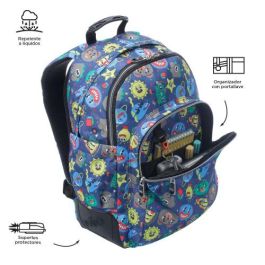 Totto Mochila Escolar Rayol Tello MA04ECO002-2416N-8JZ, Mediana, 33 x 44 x 13.5 cm, 19.6L, Estampado